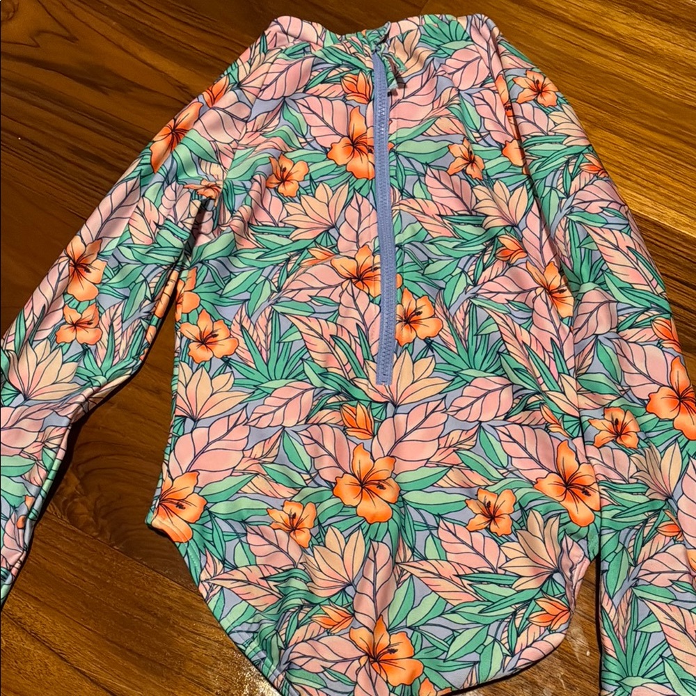 Cat & Jack Multicolor Leaf Print Swimsuit - Picture 3 of 3